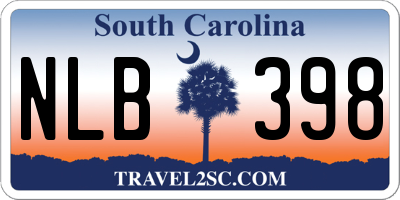 SC license plate NLB398