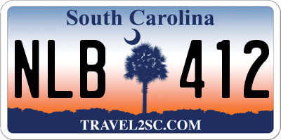 SC license plate NLB412
