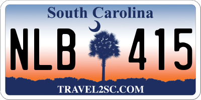 SC license plate NLB415