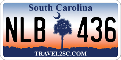 SC license plate NLB436