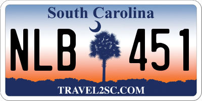 SC license plate NLB451