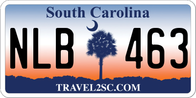 SC license plate NLB463