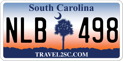 SC license plate NLB498