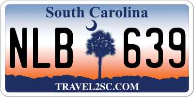 SC license plate NLB639