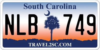 SC license plate NLB749