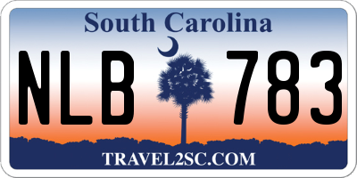 SC license plate NLB783
