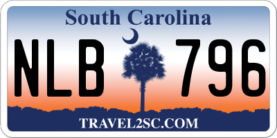 SC license plate NLB796
