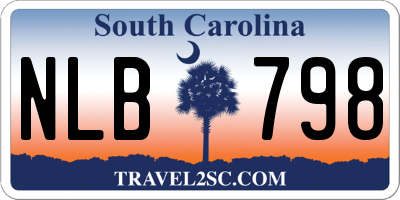 SC license plate NLB798