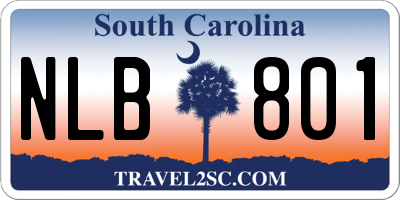 SC license plate NLB801