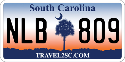 SC license plate NLB809