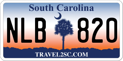 SC license plate NLB820
