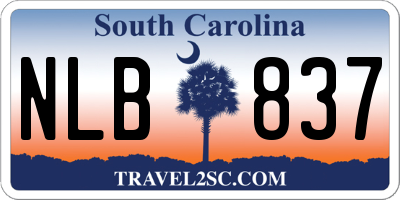 SC license plate NLB837