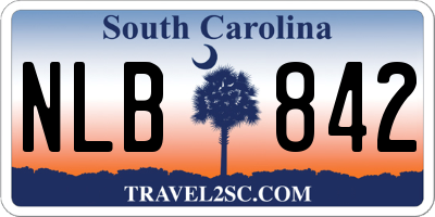SC license plate NLB842