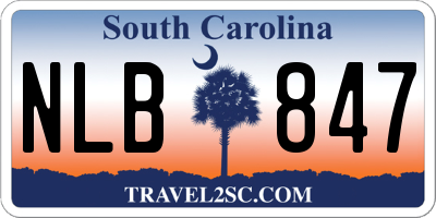 SC license plate NLB847