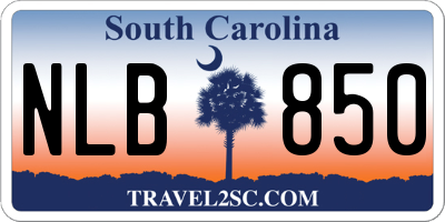 SC license plate NLB850
