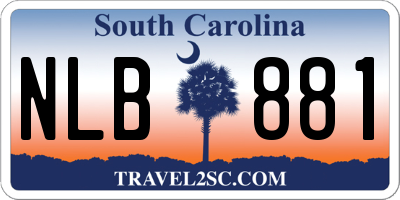 SC license plate NLB881