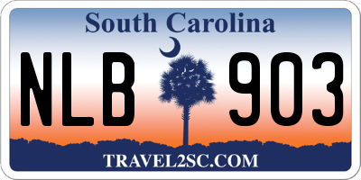 SC license plate NLB903