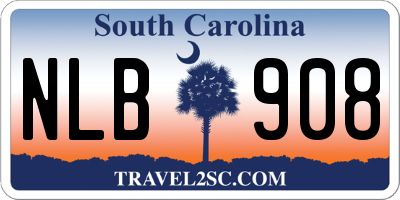 SC license plate NLB908