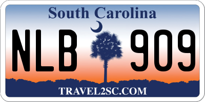 SC license plate NLB909