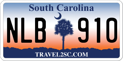 SC license plate NLB910