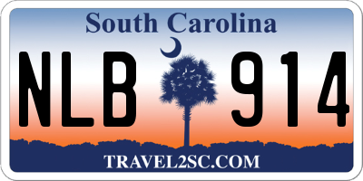 SC license plate NLB914