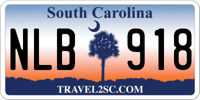 SC license plate NLB918