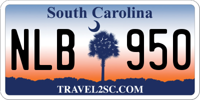 SC license plate NLB950