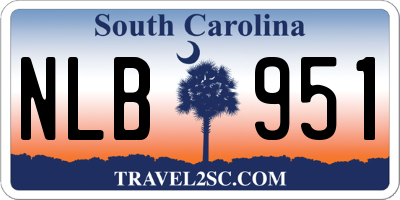 SC license plate NLB951