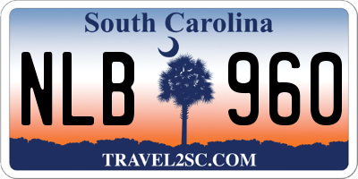 SC license plate NLB960