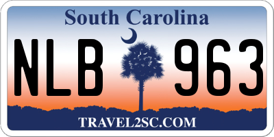 SC license plate NLB963