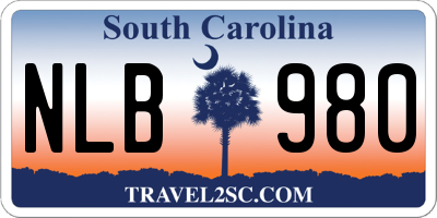 SC license plate NLB980