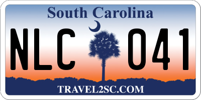 SC license plate NLC041