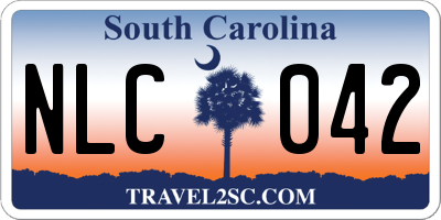 SC license plate NLC042