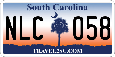 SC license plate NLC058