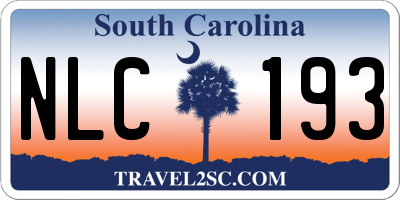SC license plate NLC193