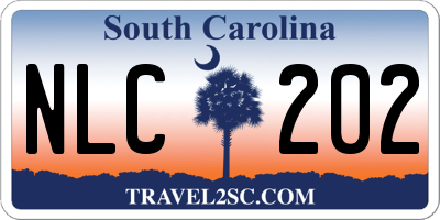 SC license plate NLC202