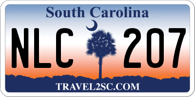 SC license plate NLC207