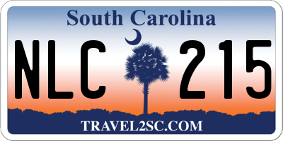 SC license plate NLC215