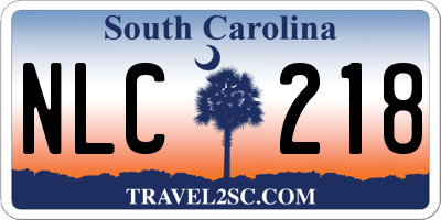 SC license plate NLC218