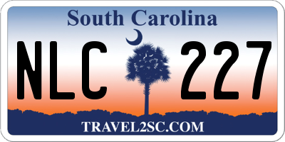 SC license plate NLC227
