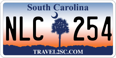 SC license plate NLC254