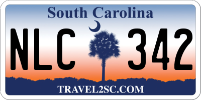 SC license plate NLC342