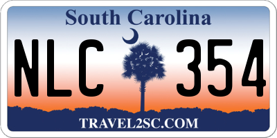 SC license plate NLC354