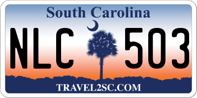 SC license plate NLC503