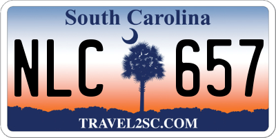 SC license plate NLC657
