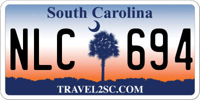 SC license plate NLC694