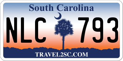 SC license plate NLC793