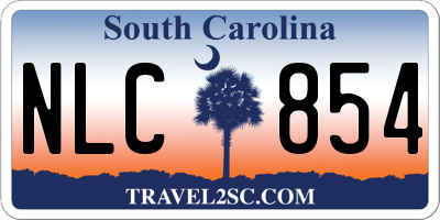SC license plate NLC854