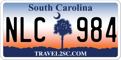 SC license plate NLC984