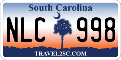 SC license plate NLC998